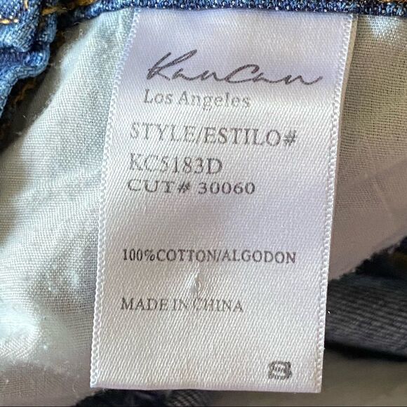 KanCan Sz Sm Estilo Dark Distressed Frayed Hem Denim Adjustable Overall Shorts - Picture 6 of 6